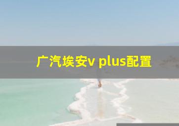 广汽埃安v plus配置